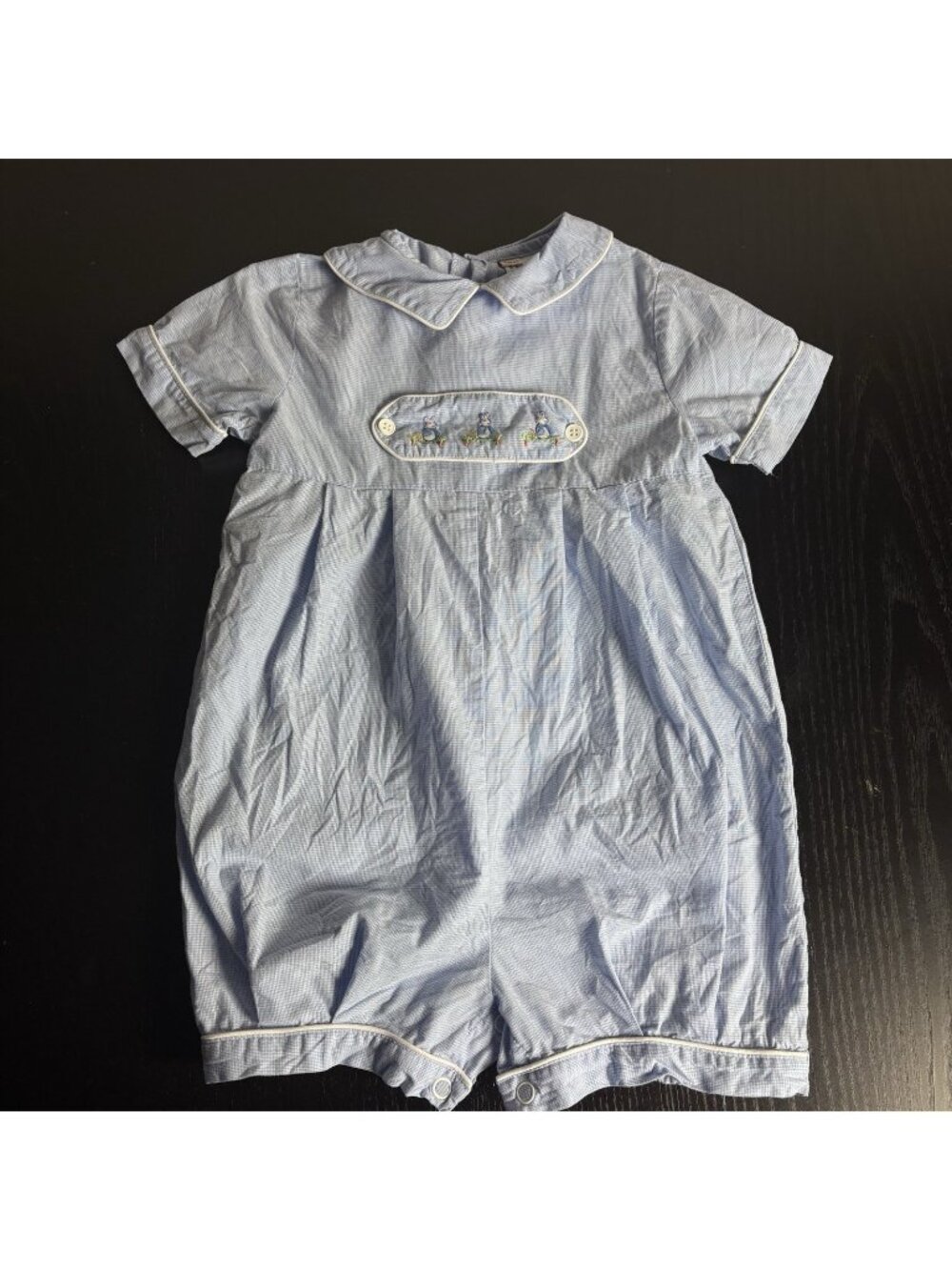 Vintage Orient Expressed Baby Boy 18M PETER RABBIT Blue One-Piece Bubble Romper